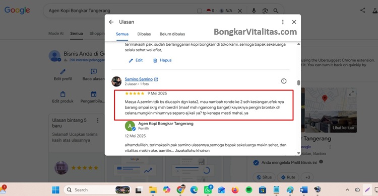 Kumpulan ulasan dan testimoni pelanggan asli mengenai review kopi bongkarr yang terbukti membantu menjaga stamina dan kebugaran pria dewasa.